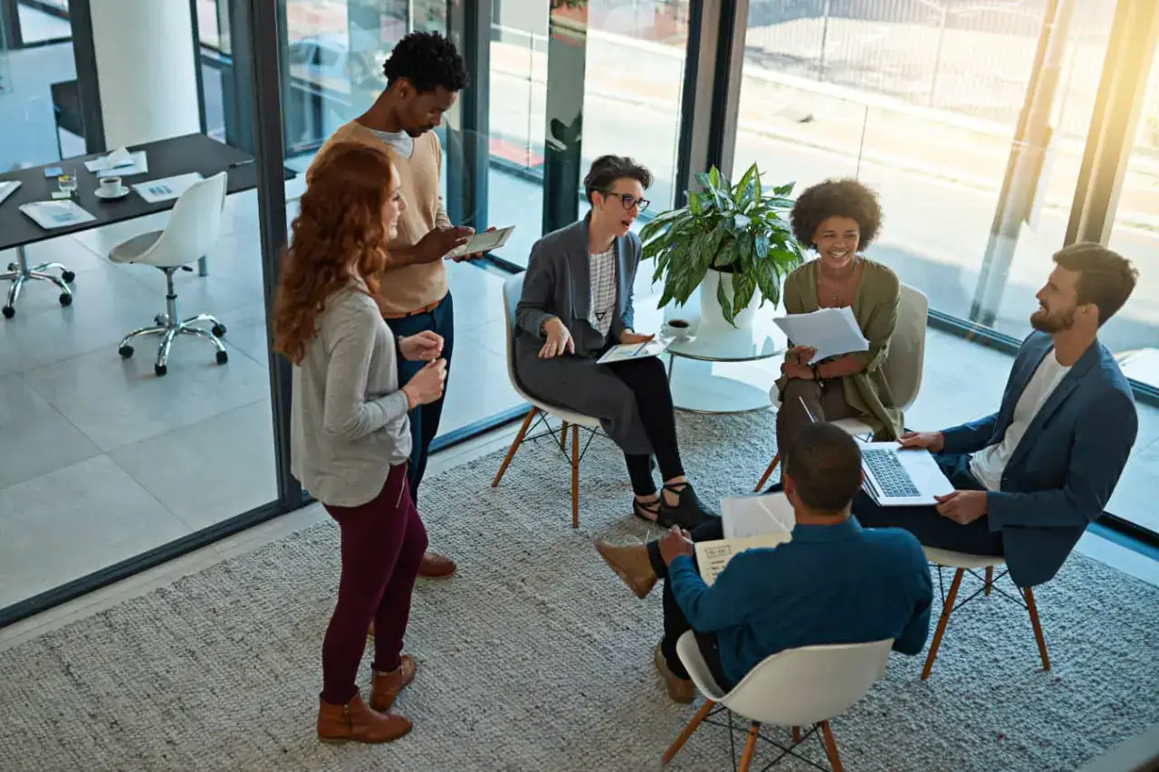 Groupe en exercice de conversation